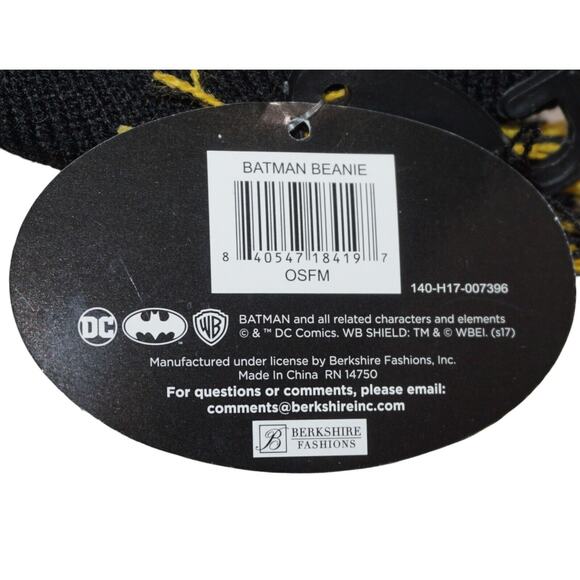 Vintage Batman Justice League DC Comics Beanie Pom Cap - Knit Toque Hat 2017 - Picture 8 of 8